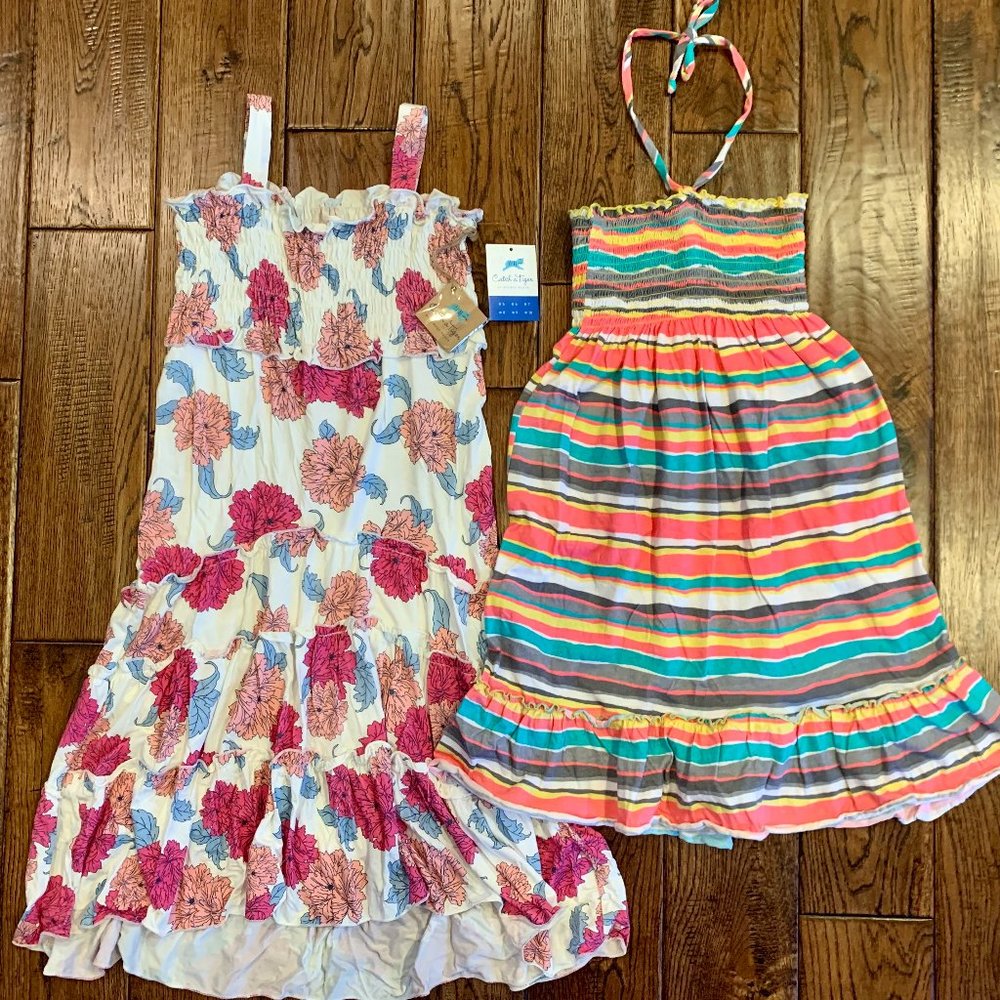 Girls Size 10 Summer Dresses, 1 NWT, 1 used in GC
